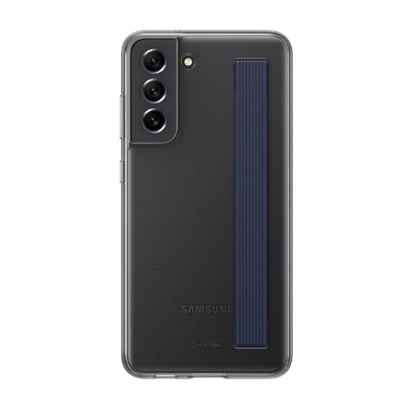 Samsung gyári Clear Strap Cover Samsung Galaxy S21 FE (EF-XG990CBE) hátlap pánttal, tok, szürke