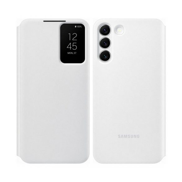 Samsung EF-ZS906CWEGEE gyári Clear View Cover Samsung Galaxy S22 Plus oldalra nyíló tok, fehér