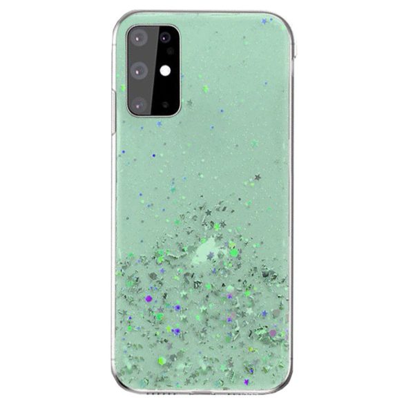 Sequins Glue Glitter Case Huawei P Smart (2020) hátlap, tok, zöld