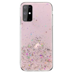 Sequins Glue Glitter Case Huawei P Smart (2020) hátlap, tok, rózsaszín