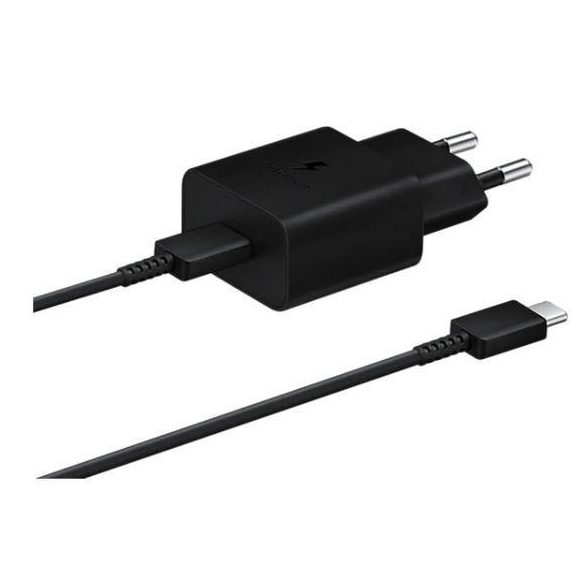 Samsung EP-T1510XBE USB-C gyári hálózati adapter USB-C/USB-C kábellel, 15W, fekete