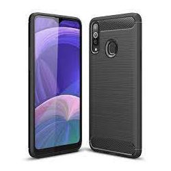   Carbon Case Flexible Samsung Galaxy A20s hátlap, tok, fekete