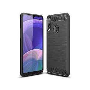 Carbon Case Flexible Samsung Galaxy A20s hátlap, tok, fekete