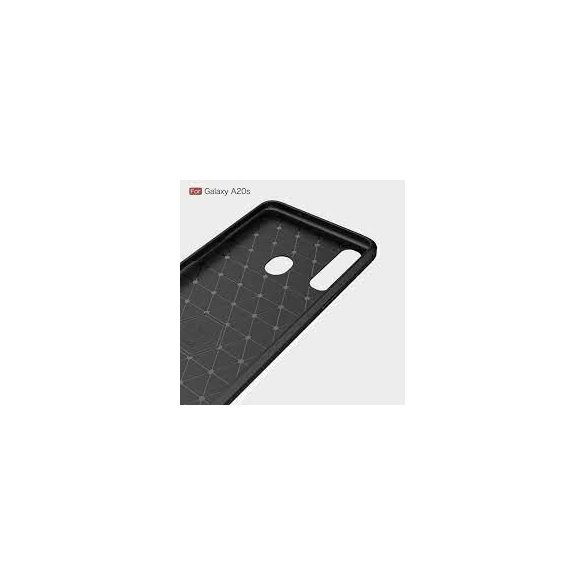 Carbon Case Flexible Samsung Galaxy A20s hátlap, tok, fekete