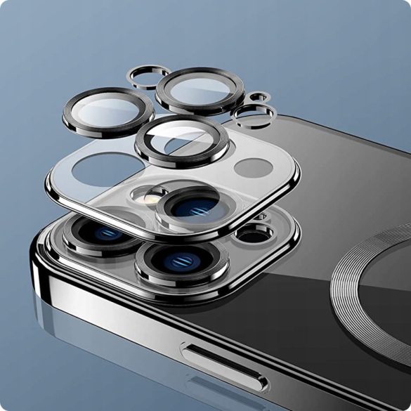 Tech-Protect Magshine Magsafe iPhone 15 magsafe kompatibilis kameravédős hátlap, tok, fekete