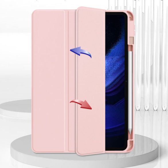 Tech-Protect Sc Pen Hybrid Xiaomi Pad 6/6 Pro oldalra nyíló okos tok, billentyűzettel, rózsaszín