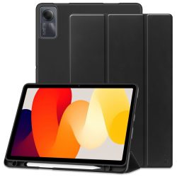   Tech-Protect Sc Pen Xiaomi Redmi Pad SE 11.0 oldalra nyíló okos tok, érintőceruza tartóval, fekete