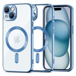   Tech-Protect Magshine Magsafe iPhone 15 magsafe kompatibilis kameravédős hátlap, tok, világoskék