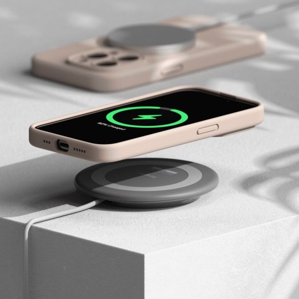 Ringke Silicone Magnetic Magsafe Iphone 15 Pro Max magsafe kompatibilis hátlap, tok, rózsaszín