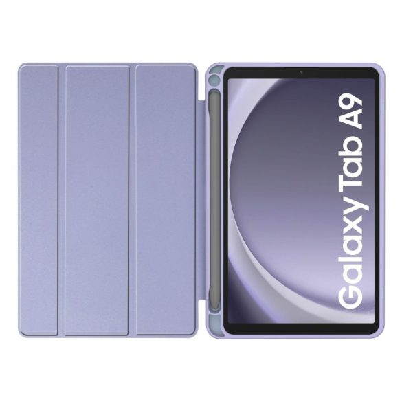Tech-Protect Sc Pen Hybrid Samsung Galaxy Tab A9 8.7" X110/X115 oldalra nyíló okos tok, érintőceruza tartóval, márványmintás, lila