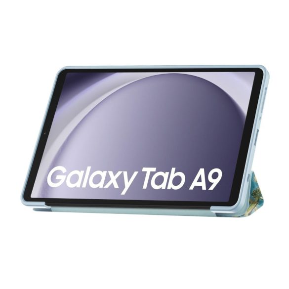 Tech-Protect Smartcase Samsung Galaxy Tab A9 8.7" X110/X115 oldalra nyíló smart tok, virágmintás, zöld