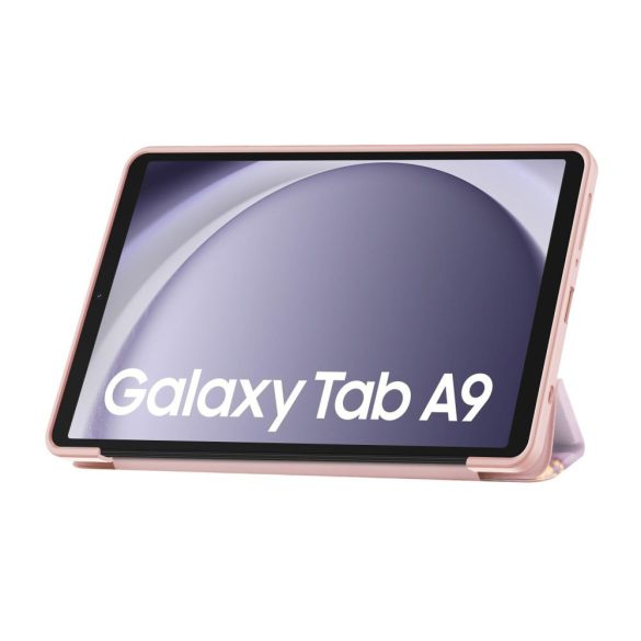 Tech-Protect Smartcase Samsung Galaxy Tab A9 8.7" X110/X115 oldalra nyíló smart tok, márványmintás, rózsaszín