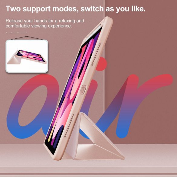 Infiland Crystal Case iPad Air 4 10.9" (2020) oldalra nyíló tok, rózsaszín