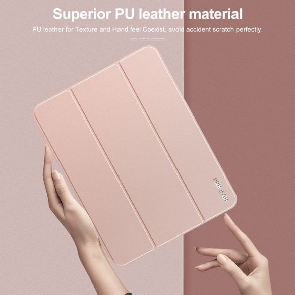 Infiland Crystal Case iPad Air 4 10.9" (2020) oldalra nyíló tok, rózsaszín