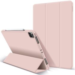   Tech-Protect Smartcase Pen iPad Pro 12.9" (2021) oldalra nyíló okos tok, rózsaszín