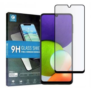 Mocolo TG+ Samsung Galaxy A22 5D teljes kijelzős edzett üvegfólia (tempered glass) 9H keménységű, fekete