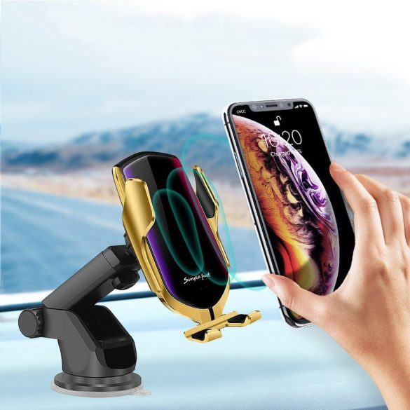 Tech-Protect Car Mount Air Vent Wireless Charger univerzális autós telefontartó, Qi vezeték nélküli töltő, műszerfalra, szélvédőre, fekete