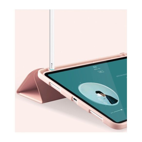Tech-Protect Sc Pen iPad Air 4 2020 / iPad Air 5 2022 oldalra nyíló okos tok, érintőceruza tartóval, rózsaszín