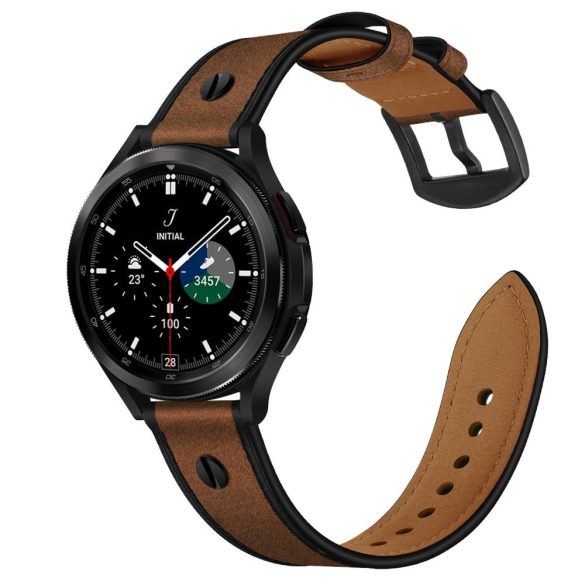 Tech-Protect Screwband Samsung Galaxy Watch 4 40/42/44/46mm bőr óraszíj, barna