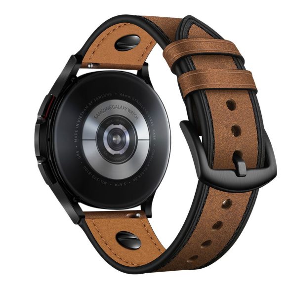 Tech-Protect Screwband Samsung Galaxy Watch 4 40/42/44/46mm bőr óraszíj, barna