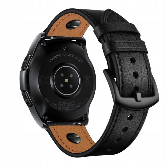 Tech-Protect Screwband Samsung Galaxy Watch 4 40/42/44/46mm bőr óraszíj, fekete