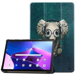   Tech-Protect Smartcase "Happy Elephant" Lenovo Tab M10 Plus 10.6 3rd Gen TB-125/TB-128 oldalra nyíló smart tok, mintás