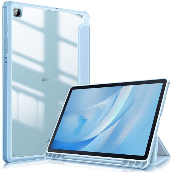 Tech-Protect Smartcase Hybrid Galaxy Tab S6 Lite 10.4 2020/2022 ütésálló oldalra nyíló smart tok, érintőceruza tartóval, átlátszó-kék