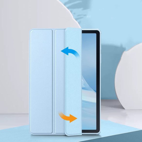 Tech-Protect Smartcase Hybrid Galaxy Tab S6 Lite 10.4 2020/2022 ütésálló oldalra nyíló smart tok, érintőceruza tartóval, átlátszó-kék