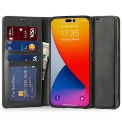   Tech-Protect Wallet Magnet iPhone 14 Pro Max oldalra nyíló tok, fekete