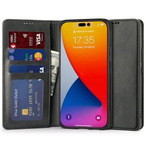 Tech-Protect Wallet Magnet iPhone 14 Pro Max oldalra nyíló tok, fekete