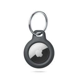 Tech-Protect Rough Apple Airtag kulcstartó tok, fekete