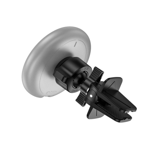 Tech-Protect A2 Magnetic Magsafe Vent Car Mount Wireless Charger, Magsafe kompatibilis vezeték nélküli töltő és tartó, szellőzőrácsra, mágneses, 15W, fekete