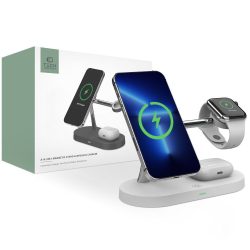   Tech-Protect A14 3in1 Magnetic Wireless MagSafe kompatibilis vezeték nélküli töltőállomás , fehér