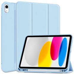   Tech-Protect Smartcase Pen iPad 10.9", 10. gen. (2022) oldalra nyíló okos tok, érintőceruza tartóval, világoskék