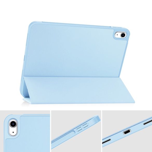 Tech-Protect Smartcase Pen iPad 10.9", 10. gen. (2022) oldalra nyíló okos tok, érintőceruza tartóval, világoskék