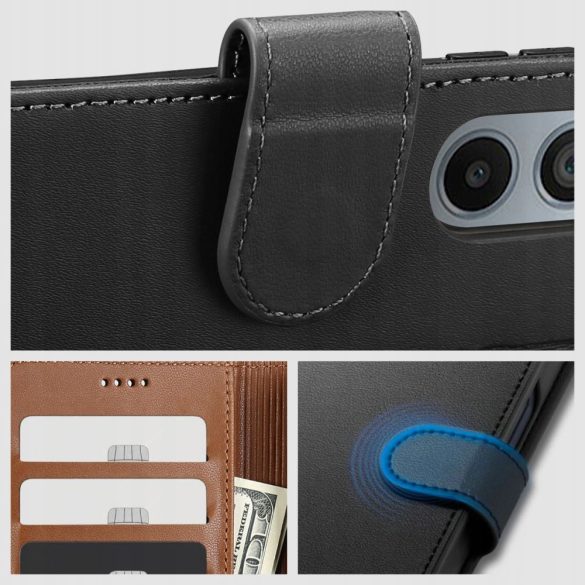 Tech-Protect Wallet Samsung Galaxy A54 5G tok, oldalra nyíló tok, barna