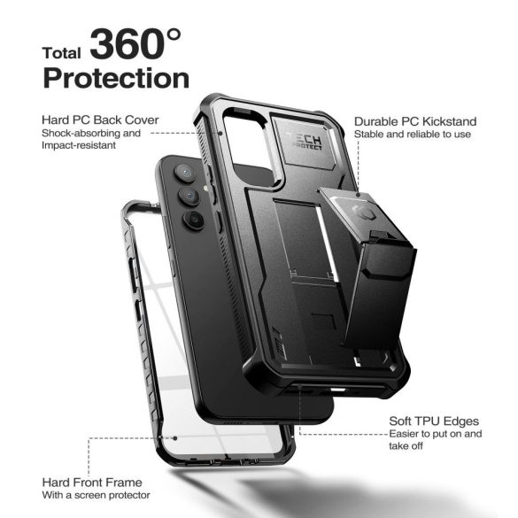 Tech-Protect Kevlar Pro Samsung Galaxy A54 5G ütésálló hátlap tok, fekete