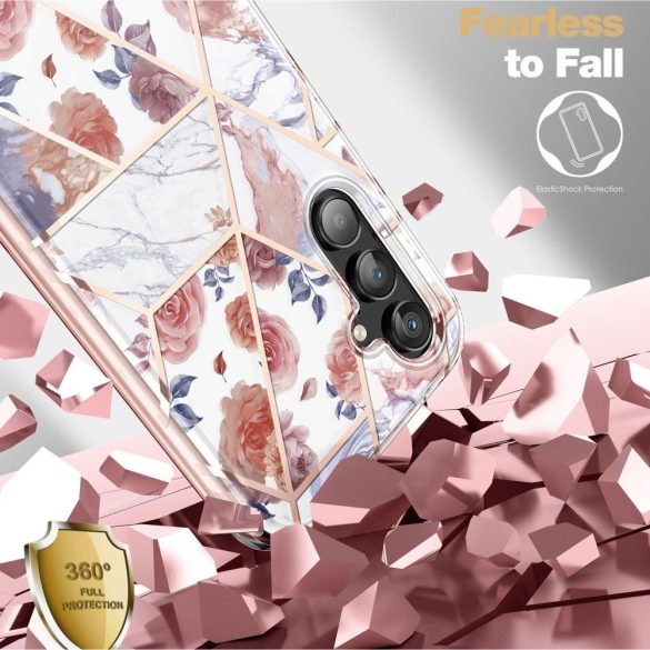 Tech-Protect Velar Samsung Galaxy A54 5G ütésálló előlap+hátlap, tok, márványmintás, rózsaszín