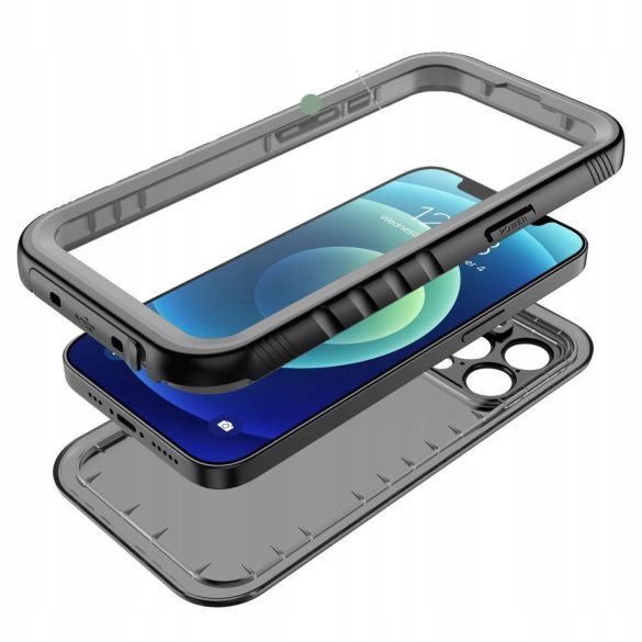 Tech-Protect Shellbox Magsafe Ip68 iPhone 14 Magsafe kompatibilis vízálló, ütésálló előlap+hátlap, tok, fekete