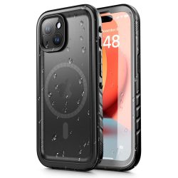   Tech-Protect Shellbox Magsafe Ip68 iPhone 15 Magsafe kompatibilis vízálló, ütésálló előlap+hátlap, tok, fekete