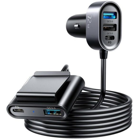 Joyroom JR-CL05 5-Port (3xUSB+2xUSB-C) 72W univerzális autós szivargyújtó töltő