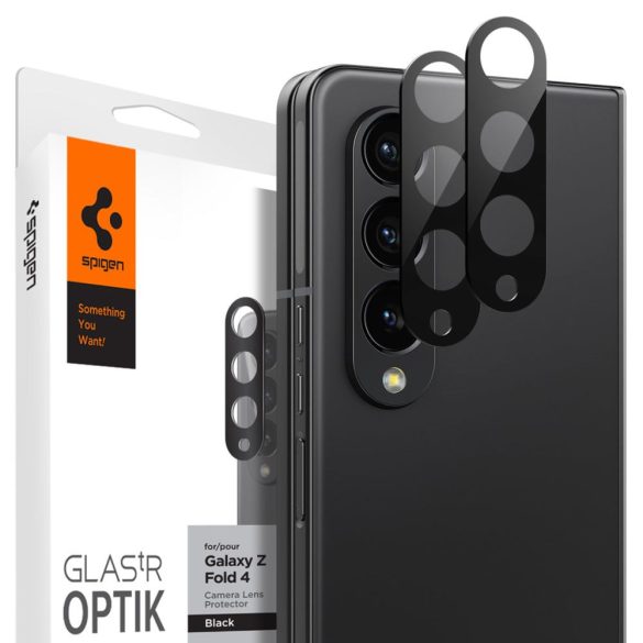 Spigen 2db Samsung Galaxy Z Fold 4 Camera kameravédő üvegfólia (tempered glass), fekete