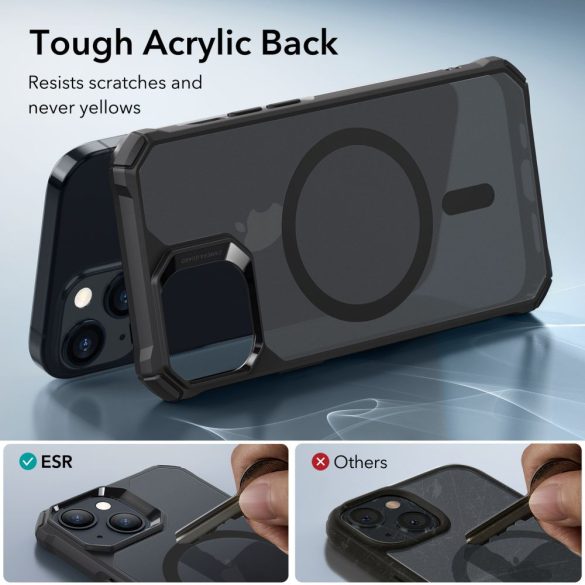 ESR Air Armor Halolock Magsafe iPhone 15 ütésálló hátlap, tok, matt fekete
