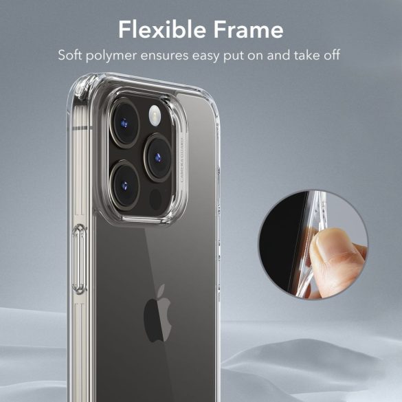 ESR Ice Shield iPhone 15 Pro Max ütésálló hátlap, tok, átlátszó