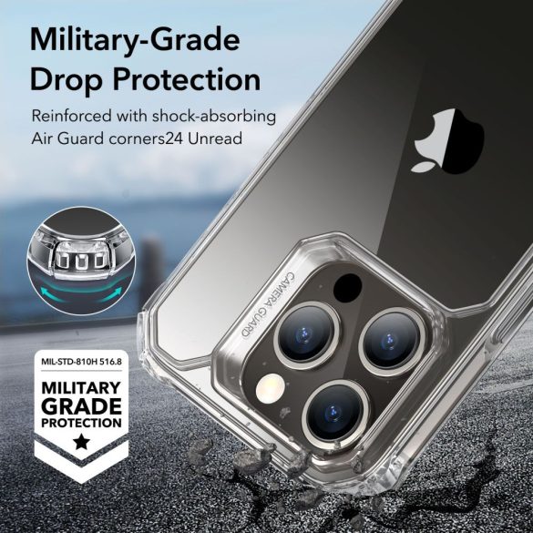 ESR Air Armor iPhone 15 Pro ütésálló hátlap, tok, átlátszó