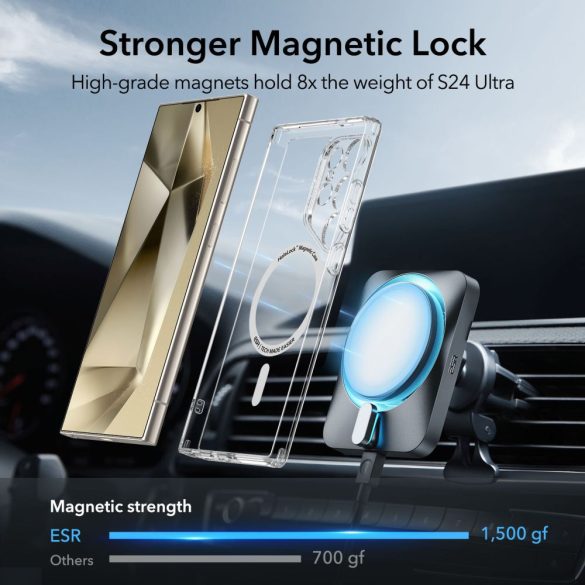 ESR CH Halolock Magsafe Samsung Galaxy S24 Ultra hátlap, tok, átlátszó