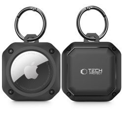 Tech-Protect Rough Pro Apple Airtag kulcstartó tok, fekete