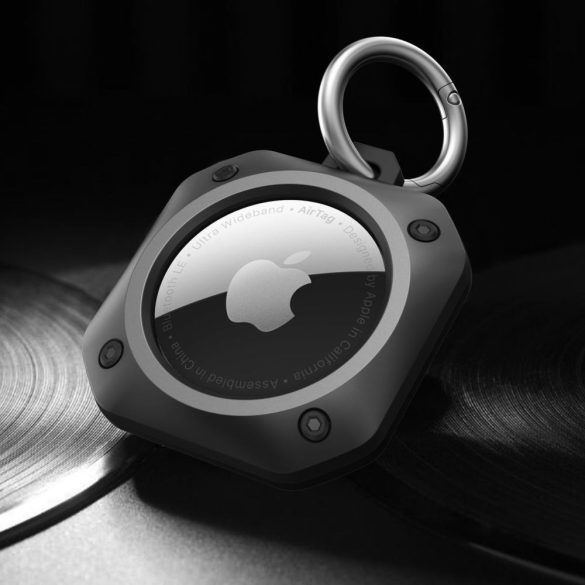 Tech-Protect Rough Pro Apple Airtag kulcstartó tok, fekete