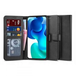   Tech-Protect Wallet 2 Xiaomi Mi 10T Lite ökobőr, oldalra nyíló tok, fekete