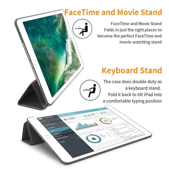 Tech-Protect Smartcase iPad Air oldalra nyíló smart tok, fekete